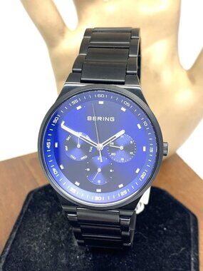 Bering Men's Watch 11740-727 Quartz Blue Dial Black Stainless Steel 40mm